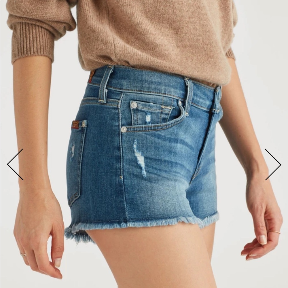7 for all mankind CUT OFF SHORT IN OCEAN MIST